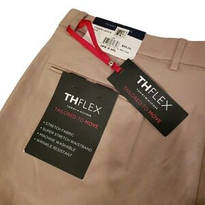 Tommy Hilfiger THFlex Men's Tan Stretch Fabric Dress Pants 38W x 34L Preppy